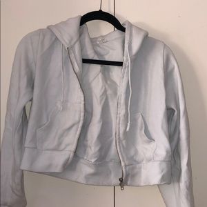 Cropped Brandy Melville White ZIP-UP Jacket